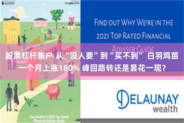 股票杠杆账户 从“没人要”到“买不到” 白羽鸡苗一个月上涨180% 峰回路转还是昙花一现？