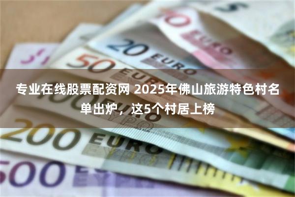 专业在线股票配资网 2025年佛山旅游特色村名单出炉，这5个村居上榜